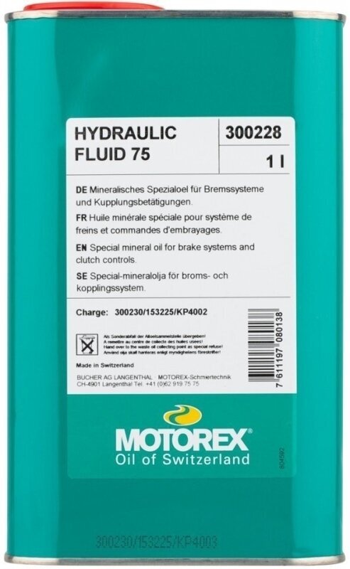Vedligeholdelse af cykler Motorex Hydraulic Fluid 75 1 L Vedligeholdelse af cykler