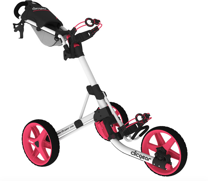 Carrinho de golfe manual Clicgear 3.5+ Arctic/Pink Golf Trolley