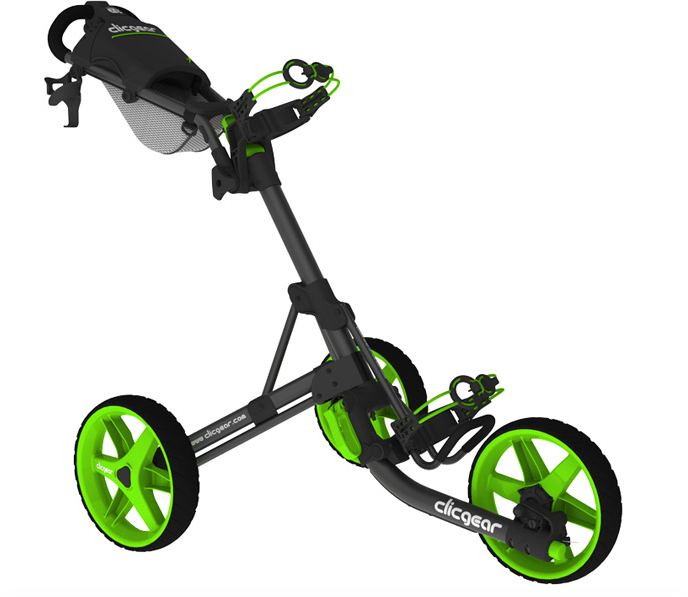 Carrinho de golfe manual Clicgear 3.5+ Charcoal/Lime Golf Trolley