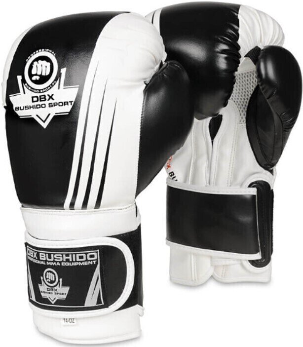 Box und MMA-Handschuhe DBX Bushido B-2v3A Schwarz-Weiß 12 oz