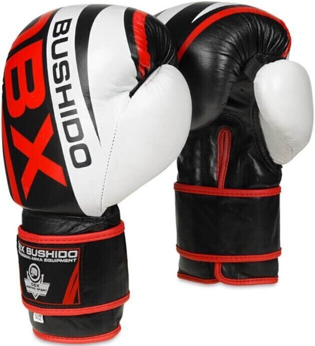 Gant de boxe et de MMA DBX Bushido B-2v7 Noir-Rouge-Blanc 14 oz