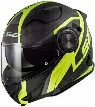 Helmet LS2 FF313 Vortex Carbon Matt Carbon Gloss H-V Yellow L Helmet - 1