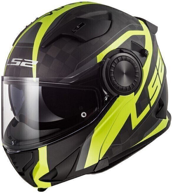 Helm LS2 FF313 Vortex Carbon Matt Carbon Gloss H-V Yellow XL Helm