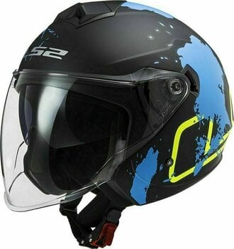 Helmet LS2 OF573 Twister II Xover Matt Black Blue M Helmet - 1