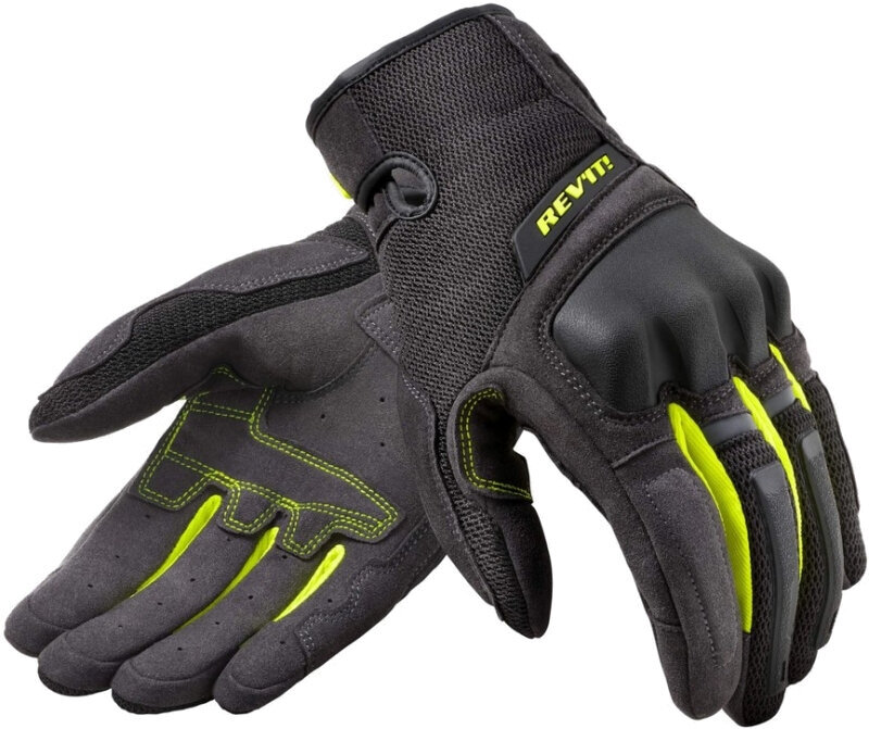 Motorcycle Gloves Rev'it! Volcano Black/Neon Yellow L Motorcycle Gloves
