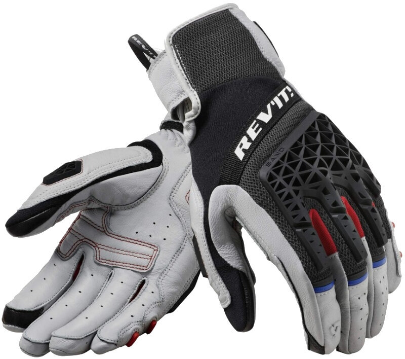 Motorcycle Gloves Rev'it! Gloves Sand 4 Light Grey/Black XL Motorcycle Gloves