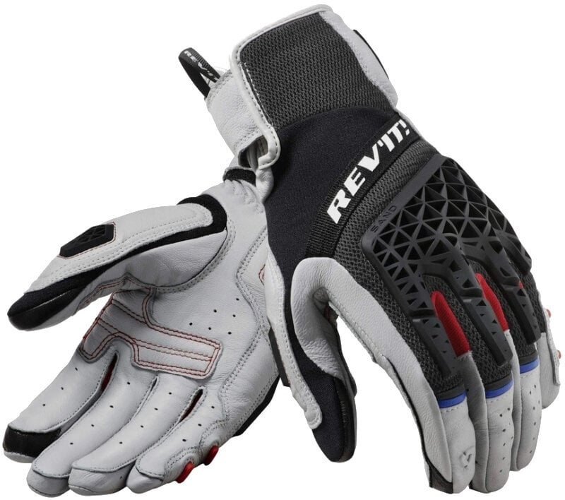 Δερμάτινα Γάντια Μηχανής Rev'it! Gloves Sand 4 Light Grey/Black 2XL Δερμάτινα Γάντια Μηχανής