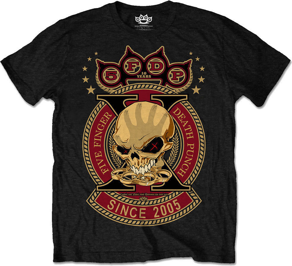 Skjorta Five Finger Death Punch Anniversary X Mens Blk T Shirt: L