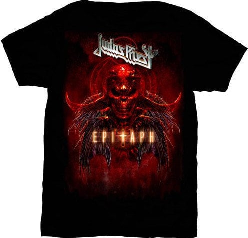 Tricou Judas Priest Tricou Epitaph Red Horns Bărbaţi Negru L