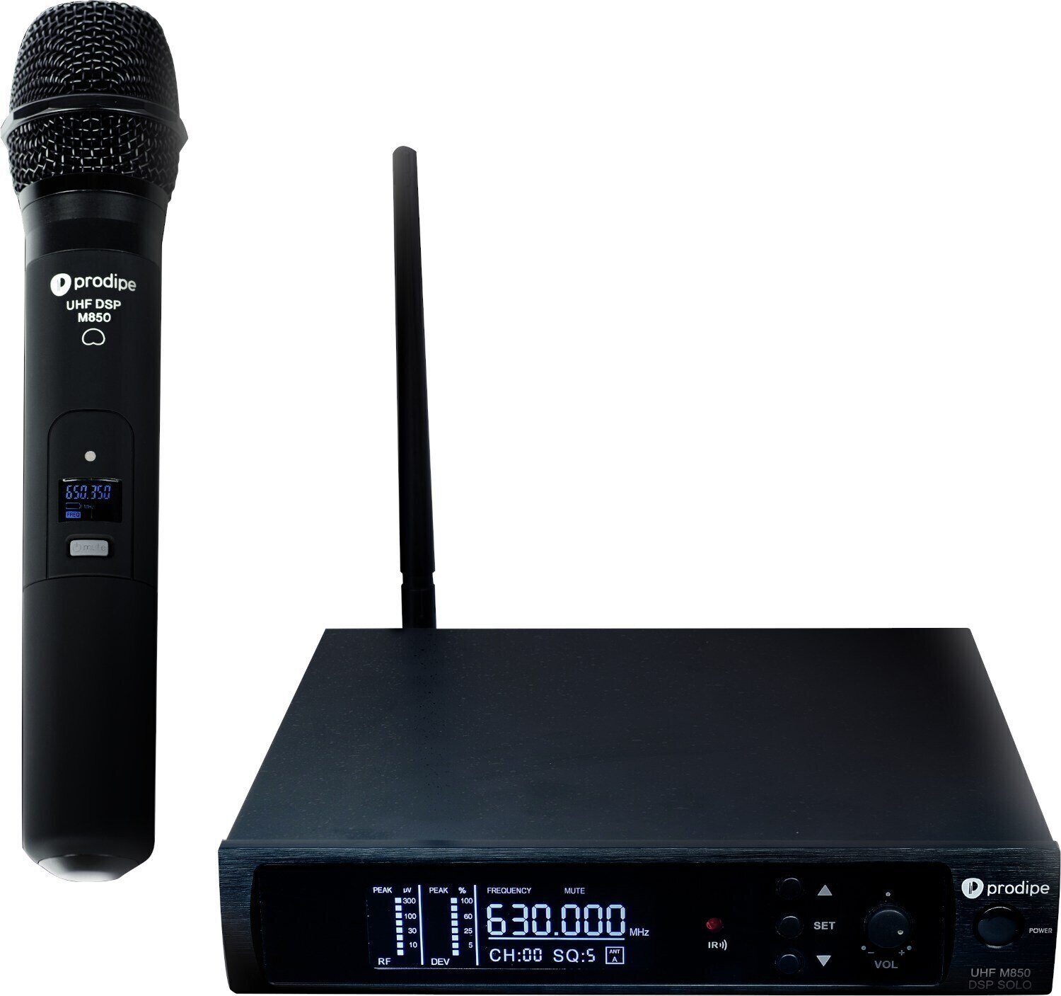 Conjunto de microfone de mão sem fios Prodipe UHF M850 DSP SOLO