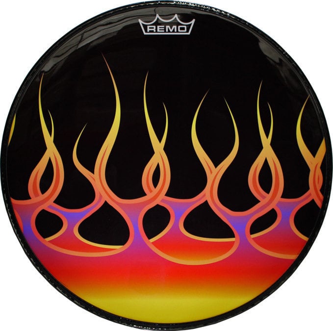 Resonant Drum Head Remo Graphic Standard 22'' Spreading Flames