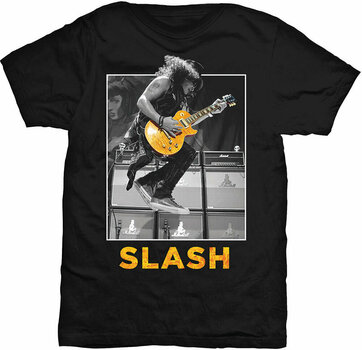 T-Shirt Slash Guitar Jump Mens Blk T Shirt: L - 1