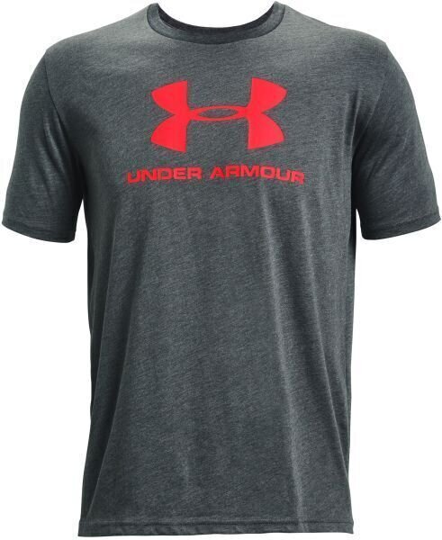 Fitness koszulka Under Armour Men's UA Sportstyle Logo Short Sleeve Pitch Gray Medium Heather/Beta S Fitness koszulka