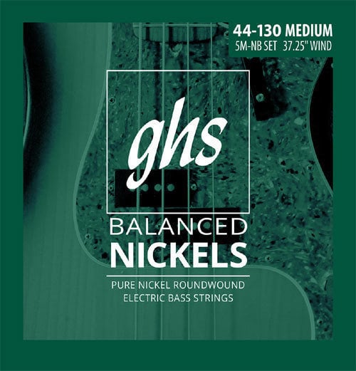 Bassguitar strings GHS 4700-5M-NB Balanced Nickels - Medium 44-130