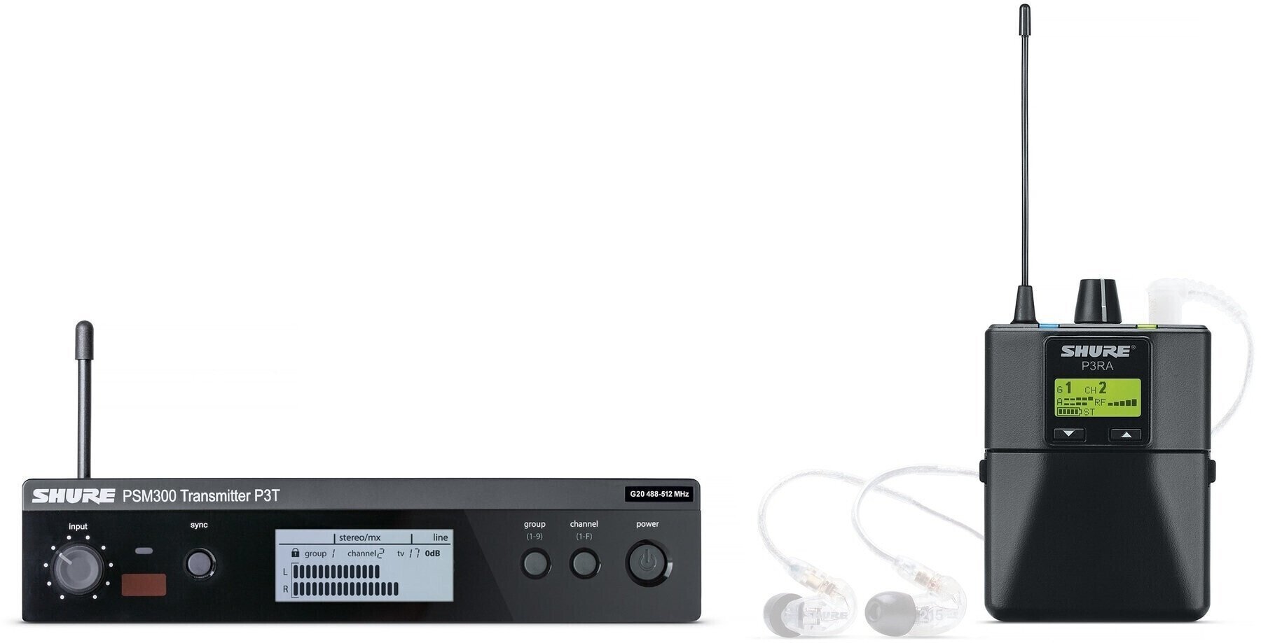 Système sans fil In-Ear Shure P3TERA PSM 300 H20: 518–542 MHz