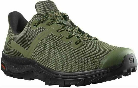 Mens Outdoor Shoes Salomon Outline Prism GTX Deep Lichen Green/Black/Cumin 45 1/3 Mens Outdoor Shoes - 1