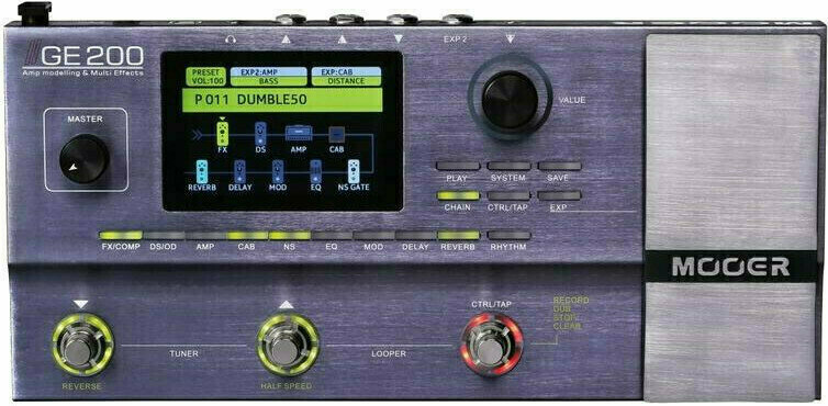 Mooer GE200 Guitar Multi Effects Processor Pedal Board