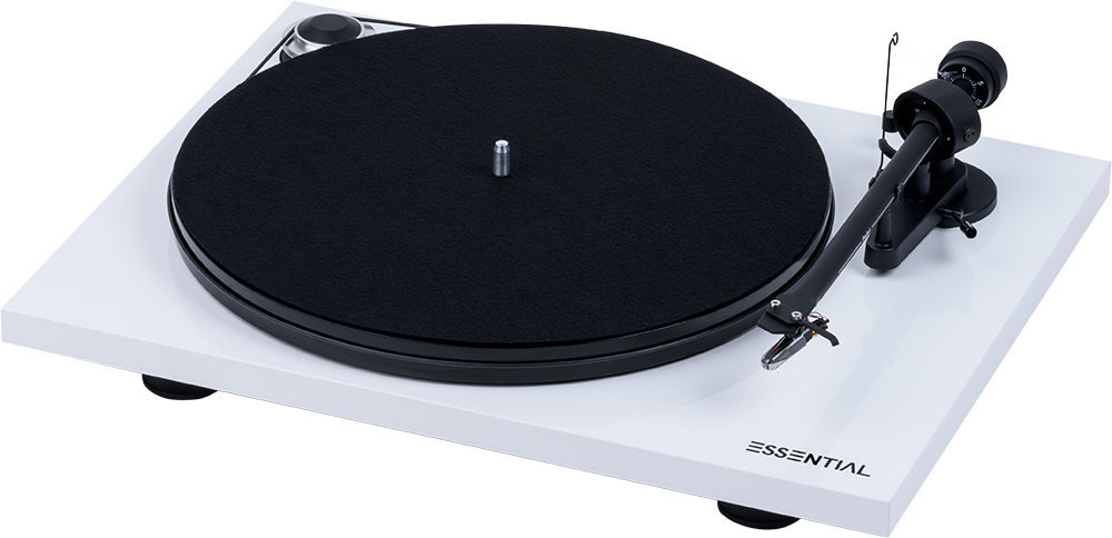 Abspielgerät Pro-Ject Essential III Phono + OM 10 High Gloss White