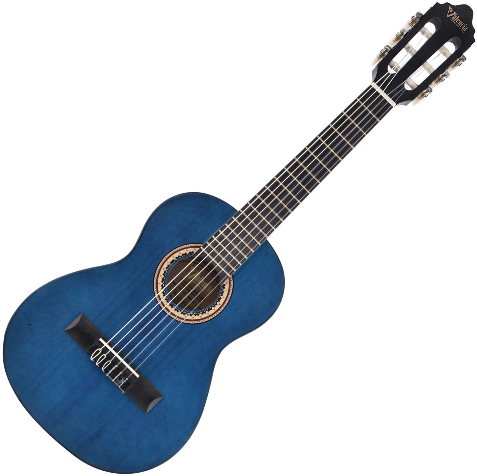 Gitara klasyczna 1/4 dla dzieci Valencia VC201 1/4 Transparent Blue