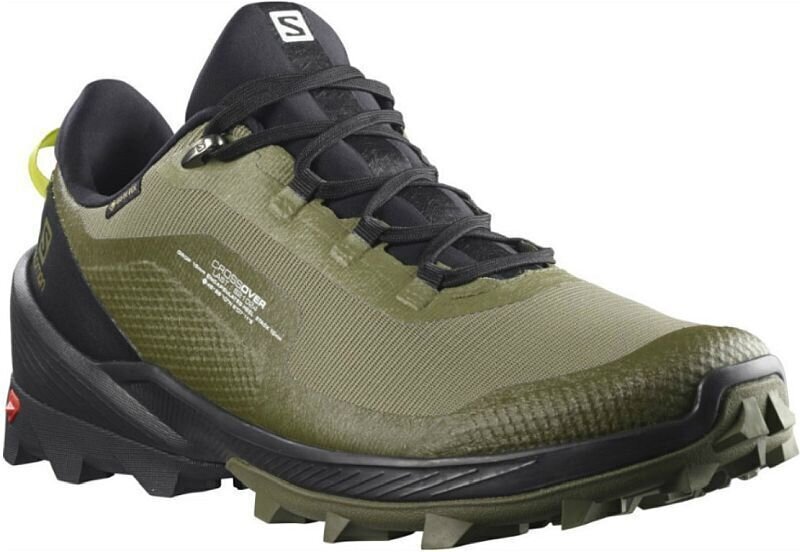 Mens Outdoor Shoes Salomon Cross Over GTX Deep Lichen Green/Black/Evening Primrose 44 2/3 Mens Outdoor Shoes