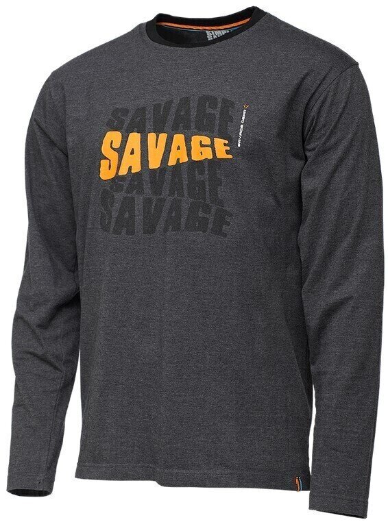 Maglietta Savage Gear Maglietta Simply Savage Logo Tee Dark Grey Melange S