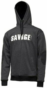 Sweat à capuche Savage Gear Sweat à capuche Logo Hoodie Dark Grey Melange S - 1