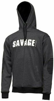 Hættetrøje Savage Gear Hættetrøje Logo Hoodie Dark Grey Melange 2XL - 1