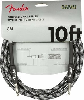 Instrument Cable Fender Professional Series Black-Grey-White 3 m Straight - Straight - 1