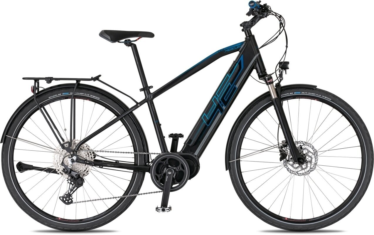 Trekking / City elektromos kerékpár 4Ever Mercury Sport 1 Shimano Deore RD-M5120 1x10 Fekete-Kék 19"