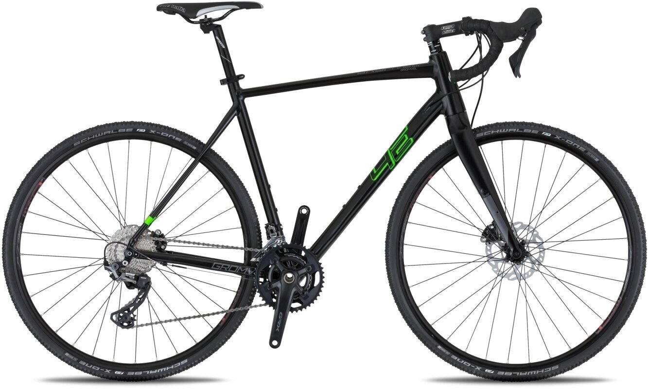Vélo de Gravel / Cyclocross 4Ever Gromvel Race Noir-Metallic Green XL Vélo de Gravel / Cyclocross