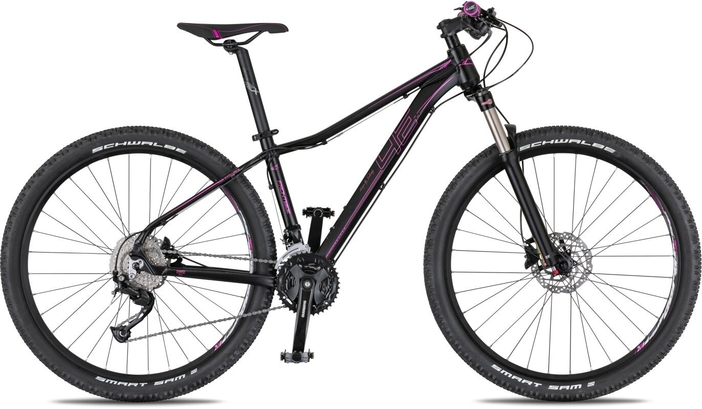 Hardtail fiets 4Ever Frontbee 1 Shimano Alivio RD-M3100 3x9 Zwart-Metallic Pink 18"