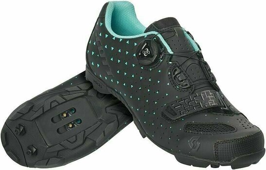 Pantofi de ciclism pentru femei Scott MTB Comp BOA Matt Black/Turquoise Blue 36 Pantofi de ciclism pentru femei - 1