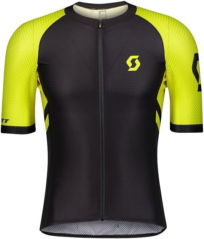 Fietsshirt Scott RC Premium Climber Jersey Black/Sulphur Yellow S