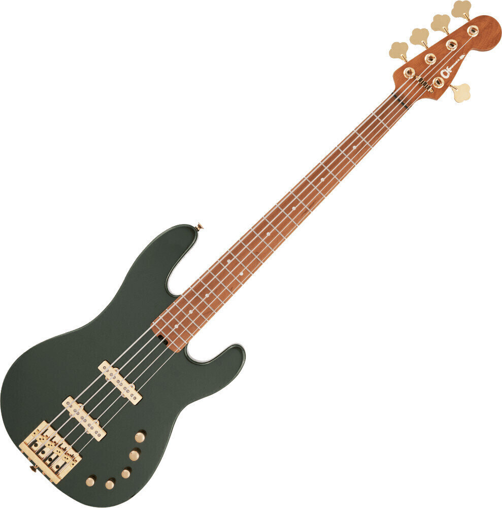 5-snarige basgitaar Charvel Pro-Mod San Dimas Bass JJ V MN Lambo Green Metallic