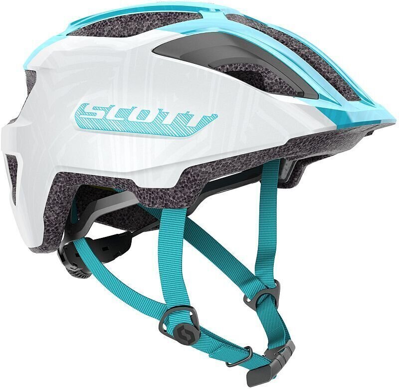 Dětská cyklistická helma Scott Spunto Junior Pearl White/Breeze Blue 50-56 cm Dětská cyklistická helma