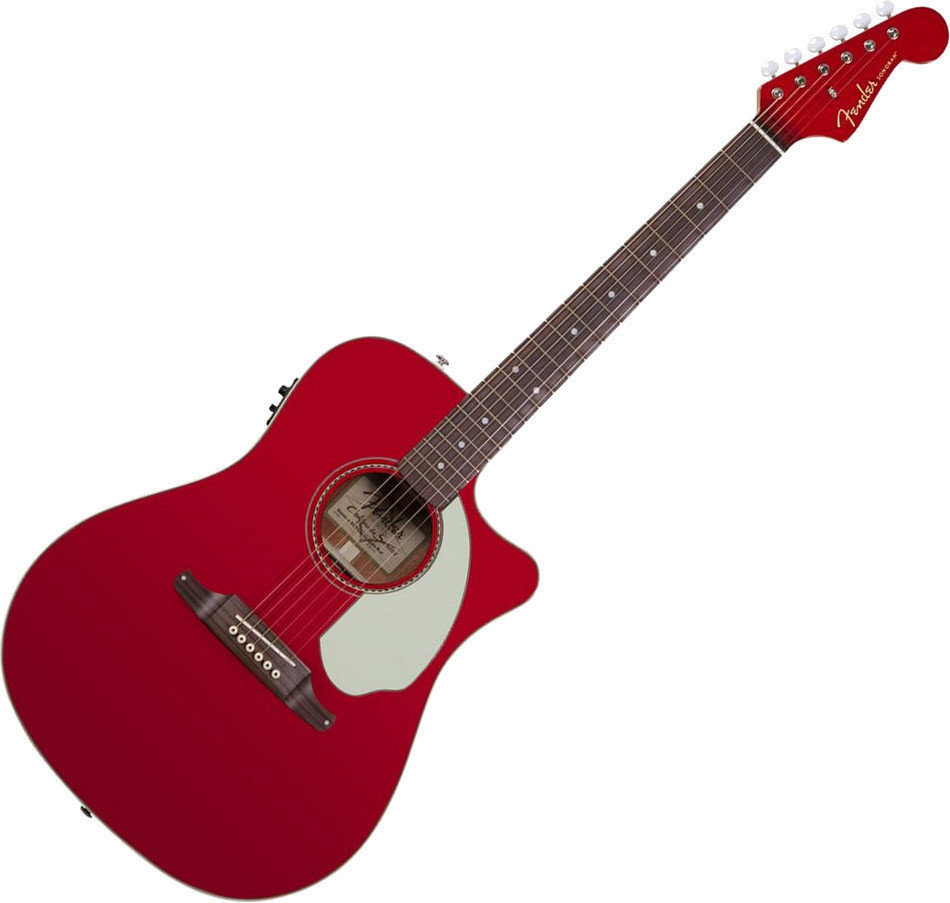 Guitare Dreadnought acoustique-électrique Fender Sonoran SCE Walnut FB Candy Apple Red