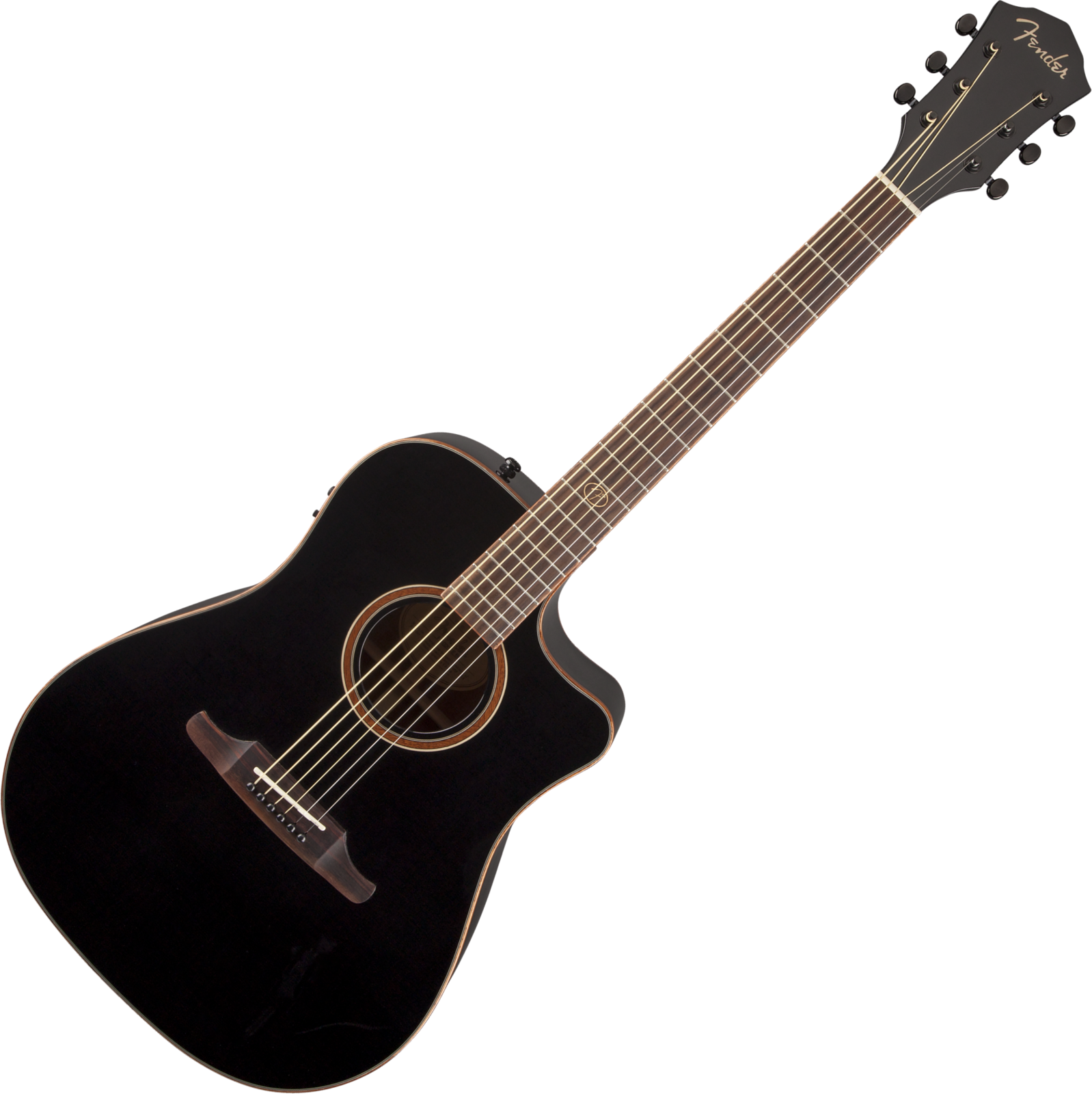 Guitare Dreadnought acoustique-électrique Fender F1020SCE Walnut FB Black
