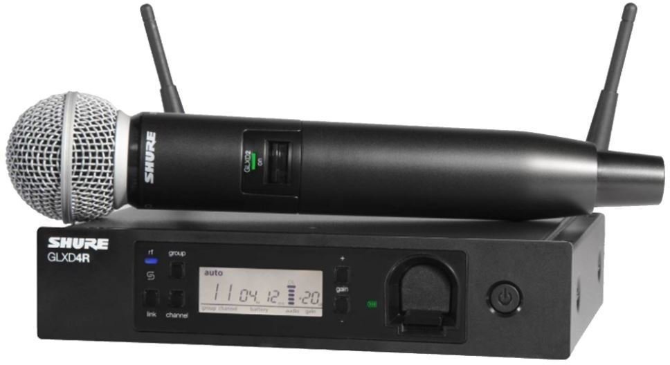 Système sans fil avec micro main Shure GLXD24RE/SM58 Z2: 2404-2478 MHz