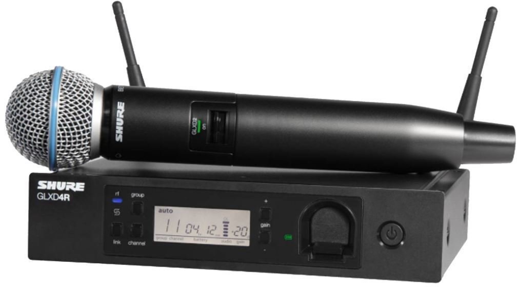 Conjunto de microfone de mão sem fios Shure GLXD24RE/B58 Z2: 2404-2478 MHz