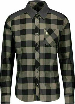 Kolesarski dres, majica Scott Trail Flow Check L/SL Men's Shirt Majica Dust Beige/Dark Grey S - 1