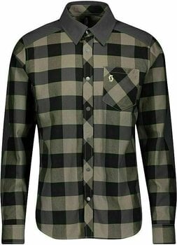 Велосипедна тениска Scott Trail Flow Check L/SL Men's Shirt Риза Dust Beige/Dark Grey XL - 1