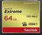 Carte mémoire SanDisk Extreme CompactFlash 64 GB SDCFXSB-064G-G46 CompactFlash 64 GB Carte mémoire