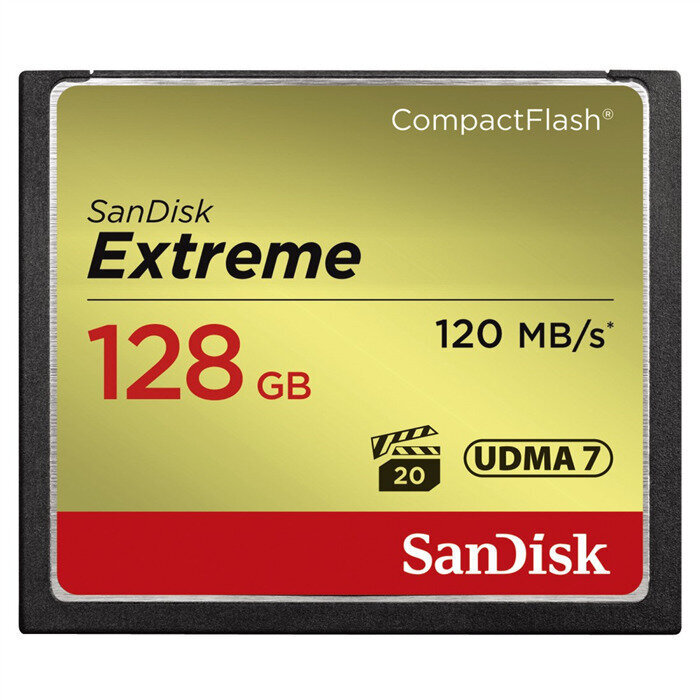 Carte mémoire SanDisk Extreme CompactFlash 128 GB SDCFXSB-128G-G46 CompactFlash 128 GB Carte mémoire