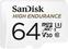 Carte mémoire SanDisk High Endurance 64 GB SDSQQNR-064G-GN6IA Micro SDHC 64 GB Carte mémoire