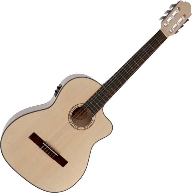 Klassisk gitarr med förförstärkare VGS Pro Natura 4/4 4/4 Natural Silver