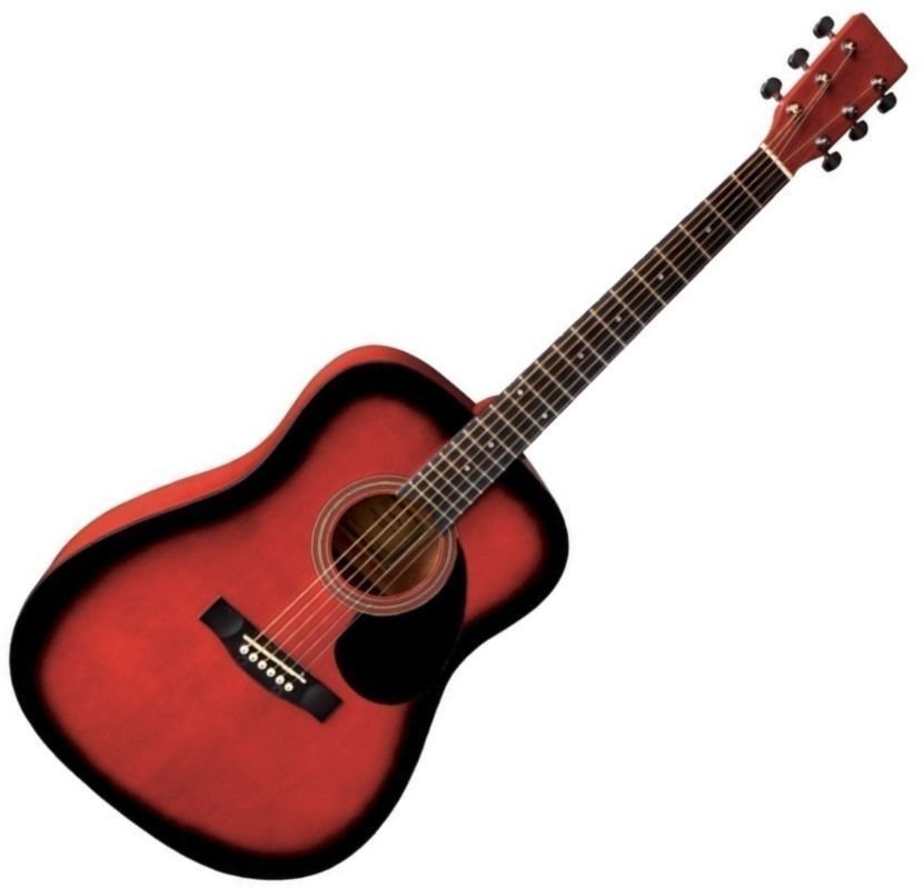 Akustikgitarre VGS D-1 Redburst