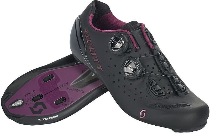 Calçado de ciclismo para mulher Scott Road RC Black/Nitro Purple 41 Calçado de ciclismo para mulher
