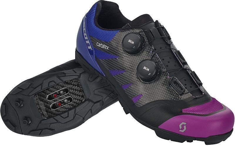 Chaussures de cyclisme pour hommes Scott MTB RC Supersonic Edt. Black/Drift Purple 42 Chaussures de cyclisme pour hommes