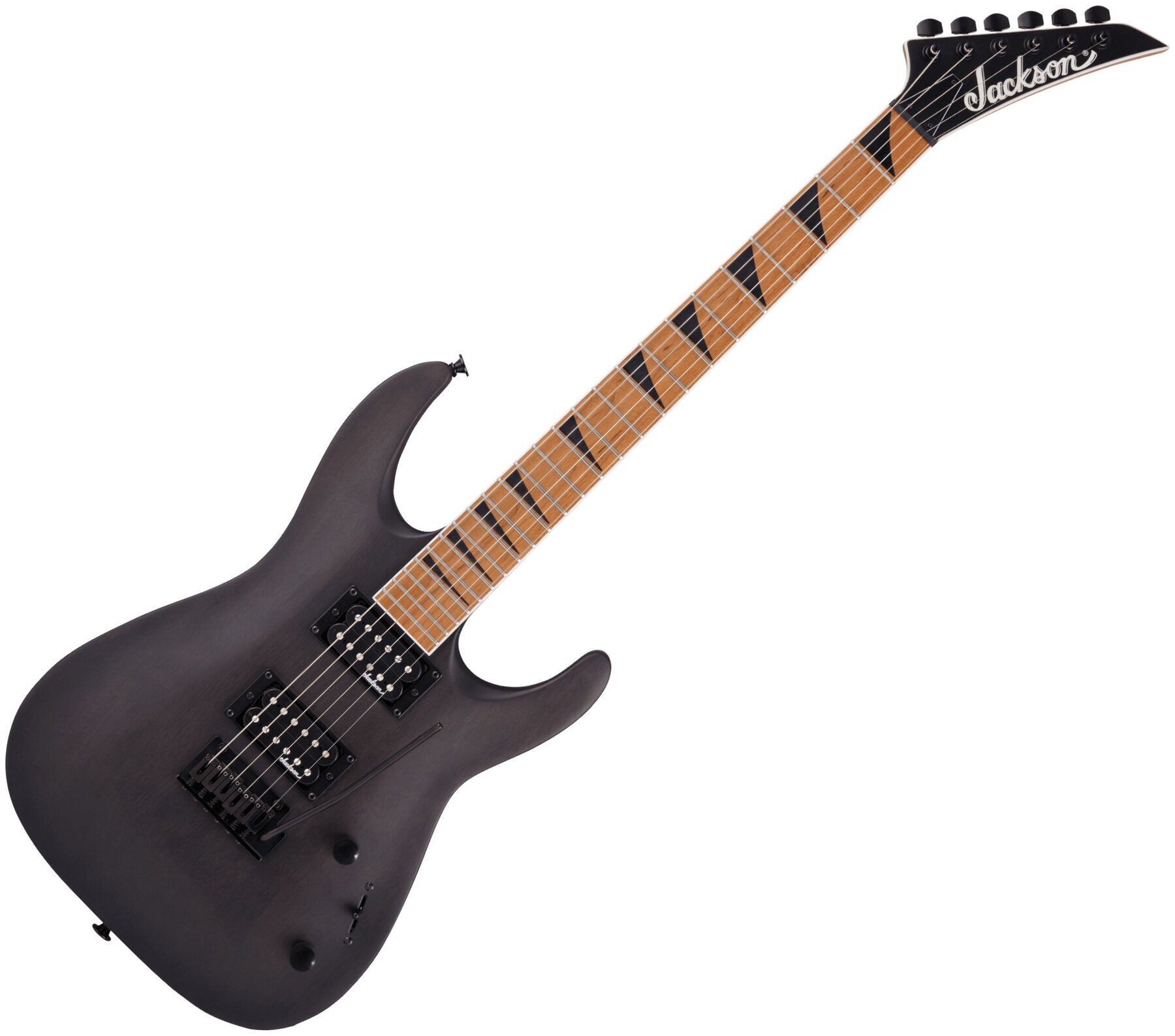 Guitare électrique Jackson JS Series Dinky Arch Top JS24 DKAM Caramelized MN Black Satin