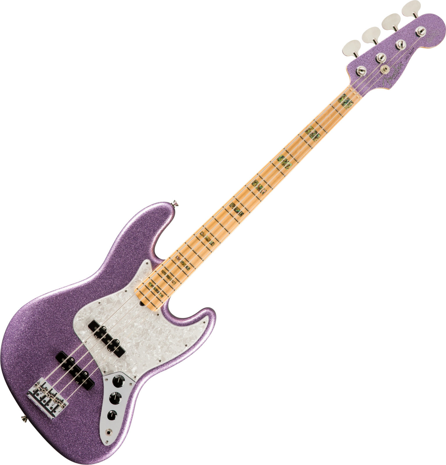 Elektrische basgitaar Fender Adam Clayton Jazz Bass MN Purple Sparkle